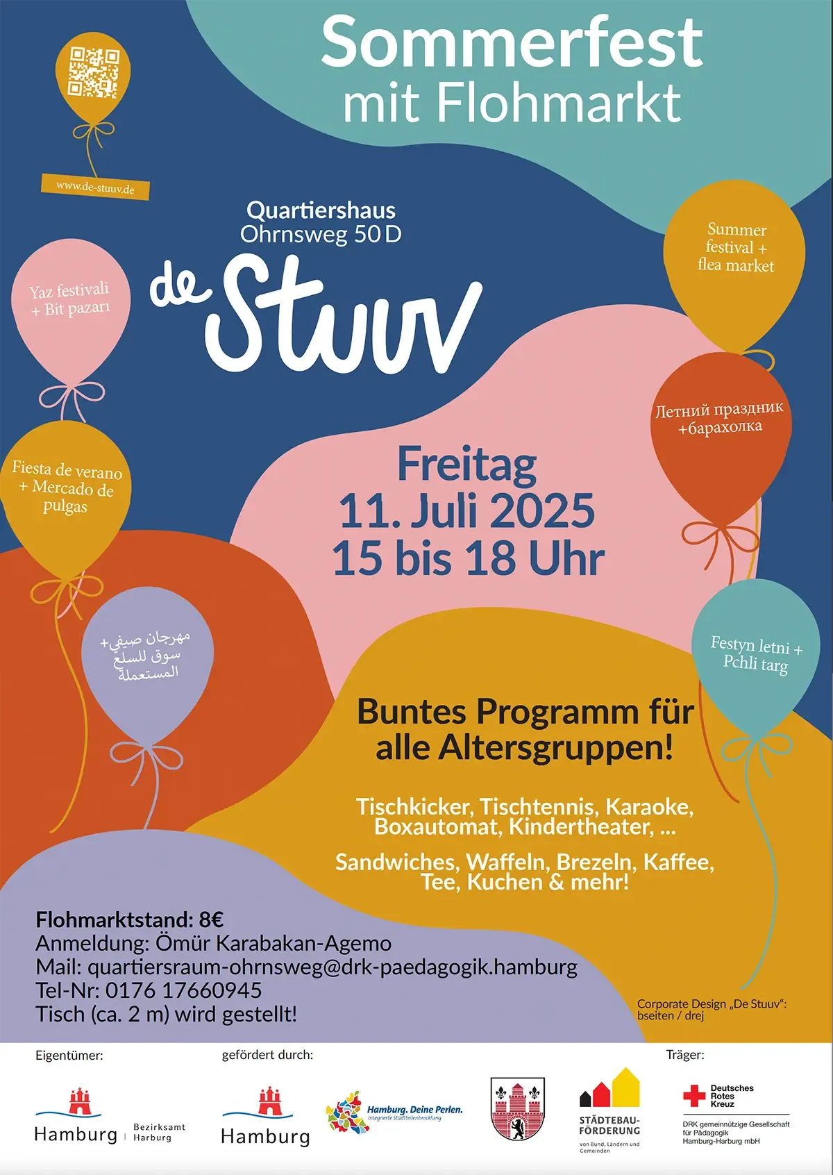 Plakat Sommerfest mit Flohmarkt
