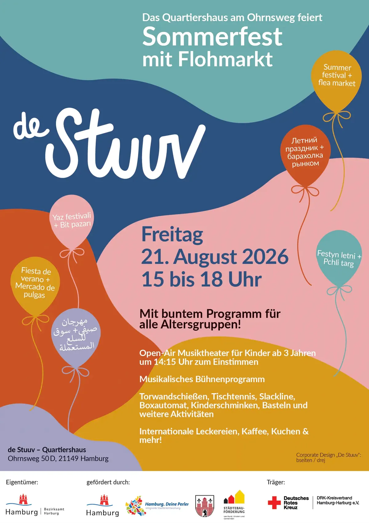 Plakat Sommerfest mit Flohmarkt